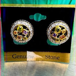 New gorgeous French back designer inspired earrings Genuine stones.